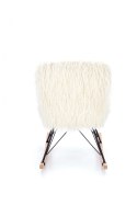 Halmar AUSTIN fotel wypoczynkowy bujany kremowy / czarny / naturalny, materiał: tkanina, stal malowana proszkowo, drewno lite