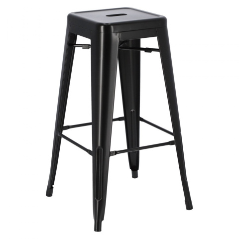 D2.DESIGN Hoker Stołek barowy Paris 66cm czarny inspirowany Tolix metal malowany proszkowo wykonany ręcznie D2.DESIGN Hoker Stołek barowy Paris 66cm czarny inspirowany Tolix metal malowany proszkowo wykonany ręcznie
