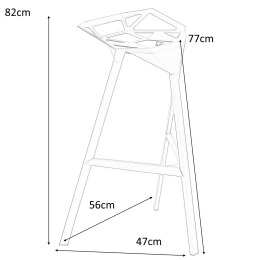 HOKER STOŁEK BAROWY Gap BIAŁY METALOWY D2.DESIGN DO KUCHNI BARU