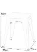 D2.DESIGN Taboret Stołek Paris Wood żółty metalowy siedzisko drewniane sosna naturalna D2.DESIGN Taboret Stołek Paris Wood żółty metalowy siedzisko drewniane sosna naturalna