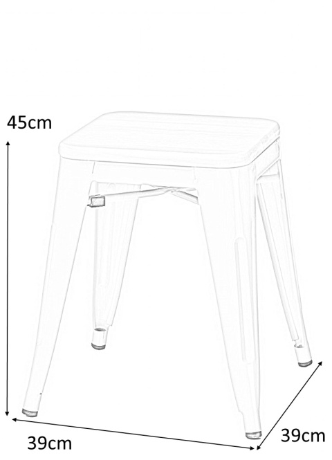 D2.DESIGN Taboret Stołek Paris Wood żółty metalowy siedzisko drewniane sosna naturalna D2.DESIGN Taboret Stołek Paris Wood żółty metalowy siedzisko drewniane sosna naturalna