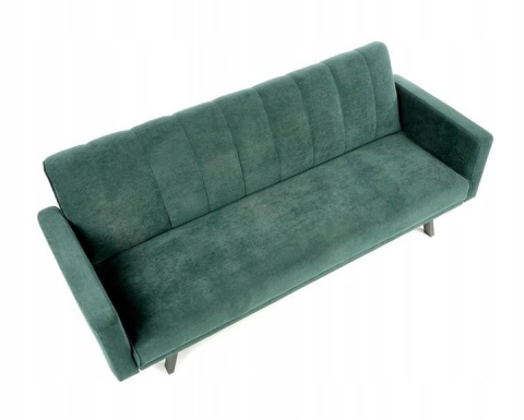 SOFA KANAPA ROZKŁADANA ARMANDO Halmar tapicerowana CIEMNO ZIELONA tkanina VELVET stal malowana proszkowo DEKORACYJNE PRZESZYCIA SOFA KANAPA ROZKŁADANA ARMANDO Halmar tapicerowana CIEMNO ZIELONA tkanina VELVET stal malowana proszkowo DEKORACYJNE PRZESZYCIA