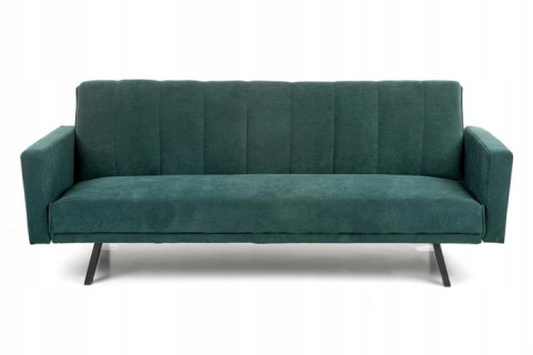 SOFA KANAPA ROZKŁADANA ARMANDO Halmar tapicerowana CIEMNO ZIELONA tkanina VELVET stal malowana proszkowo DEKORACYJNE PRZESZYCIA SOFA KANAPA ROZKŁADANA ARMANDO Halmar tapicerowana CIEMNO ZIELONA tkanina VELVET stal malowana proszkowo DEKORACYJNE PRZESZYCIA