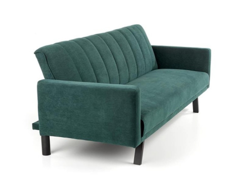 SOFA KANAPA ROZKŁADANA ARMANDO Halmar tapicerowana CIEMNO ZIELONA tkanina VELVET stal malowana proszkowo DEKORACYJNE PRZESZYCIA SOFA KANAPA ROZKŁADANA ARMANDO Halmar tapicerowana CIEMNO ZIELONA tkanina VELVET stal malowana proszkowo DEKORACYJNE PRZESZYCIA