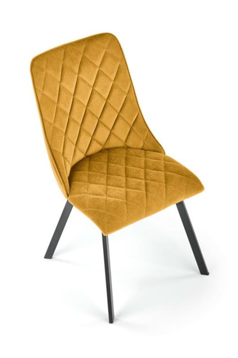Halmar K450 krzesło musztardowy, materiał: tkanina velvet / stal Halmar K450 krzesło musztardowy, materiał: tkanina velvet / stal