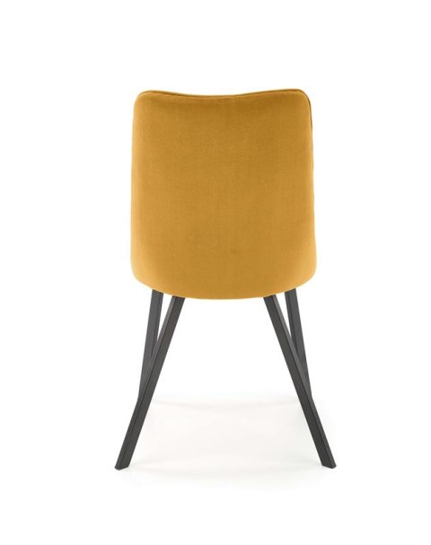 Halmar K450 krzesło musztardowy, materiał: tkanina velvet / stal Halmar K450 krzesło musztardowy, materiał: tkanina velvet / stal