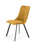 Halmar K450 krzesło musztardowy, materiał: tkanina velvet / stal Halmar K450 krzesło musztardowy, materiał: tkanina velvet / stal