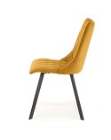 Halmar K450 krzesło musztardowy, materiał: tkanina velvet / stal Halmar K450 krzesło musztardowy, materiał: tkanina velvet / stal