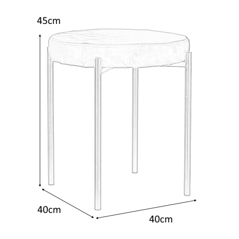 Intesi Stołek Taboret Madona VIC czarny - tkanina velvet, nogi metal - funkcja sztaplowania Intesi Stołek Taboret Madona VIC czarny - tkanina velvet, nogi metal - funkcja sztaplowania