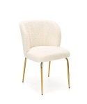 Halmar K474 krzesło kremowy-złoty, materiał: tkanina - bouclé / stal chromowana Halmar K474 krzesło kremowy-złoty, materiał: tkanina - bouclé / stal chromowana