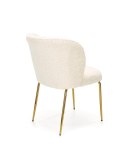 Halmar K474 krzesło kremowy-złoty, materiał: tkanina - bouclé / stal chromowana Halmar K474 krzesło kremowy-złoty, materiał: tkanina - bouclé / stal chromowana