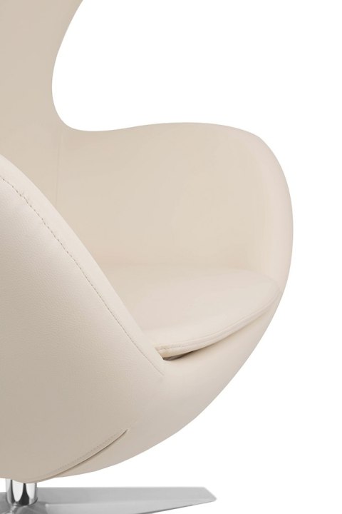 King Home Fotel EGG SZEROKI PU beżowy ekoskóra podstawa stal polerowana obrotowy bujany funkcja bujania King Home Fotel EGG SZEROKI PU beżowy ekoskóra podstawa stal polerowana obrotowy bujany funkcja bujania