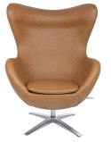 King Home Fotel EGG SZEROKI PU brązowy ekoskóra podstawa stal polerowan obrotowy bujany funkcja bujania King Home Fotel EGG SZEROKI PU brązowy ekoskóra podstawa stal polerowan obrotowy bujany funkcja bujania