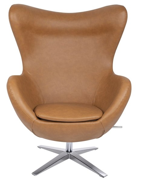 King Home Fotel EGG SZEROKI PU brązowy ekoskóra podstawa stal polerowan obrotowy bujany funkcja bujania King Home Fotel EGG SZEROKI PU brązowy ekoskóra podstawa stal polerowan obrotowy bujany funkcja bujania