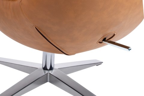 King Home Fotel EGG SZEROKI PU brązowy ekoskóra podstawa stal polerowan obrotowy bujany funkcja bujania King Home Fotel EGG SZEROKI PU brązowy ekoskóra podstawa stal polerowan obrotowy bujany funkcja bujania
