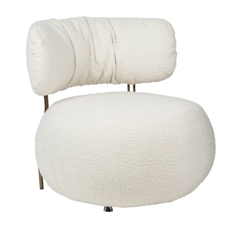 King Home Fotel LOW TEDDY biały tapicerka tkanina teddy podstawa metal lakierowany brązowy wygodny i przytulny King Home Fotel LOW TEDDY biały tapicerka tkanina teddy podstawa metal lakierowany brązowy wygodny i przytulny