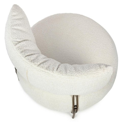 King Home Fotel LOW TEDDY biały tapicerka tkanina teddy podstawa metal lakierowany brązowy wygodny i przytulny King Home Fotel LOW TEDDY biały tapicerka tkanina teddy podstawa metal lakierowany brązowy wygodny i przytulny