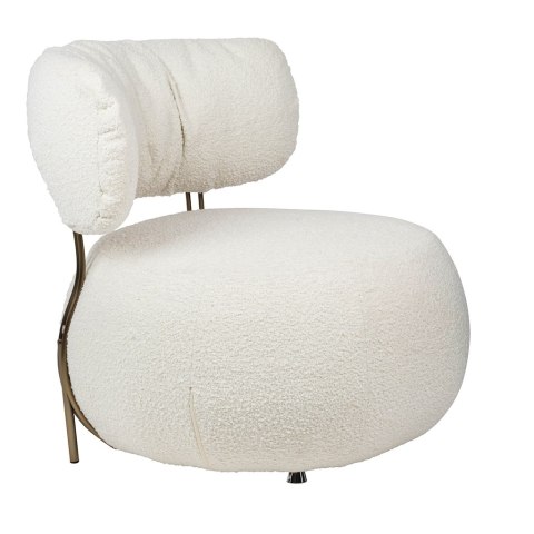 King Home Fotel LOW TEDDY biały tapicerka tkanina teddy podstawa metal lakierowany brązowy wygodny i przytulny King Home Fotel LOW TEDDY biały tapicerka tkanina teddy podstawa metal lakierowany brązowy wygodny i przytulny