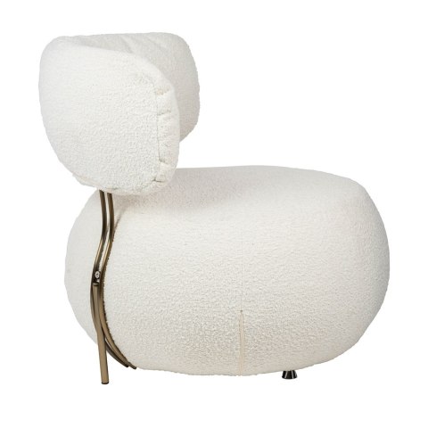 King Home Fotel LOW TEDDY biały tapicerka tkanina teddy podstawa metal lakierowany brązowy wygodny i przytulny King Home Fotel LOW TEDDY biały tapicerka tkanina teddy podstawa metal lakierowany brązowy wygodny i przytulny