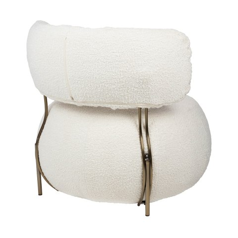 King Home Fotel LOW TEDDY biały tapicerka tkanina teddy podstawa metal lakierowany brązowy wygodny i przytulny King Home Fotel LOW TEDDY biały tapicerka tkanina teddy podstawa metal lakierowany brązowy wygodny i przytulny