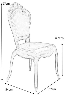 King Home Krzesło KING transparentne - poliwęglan lekkie wygodne i wytrzymałe można sztaplować