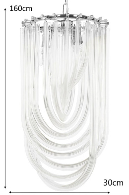 LAMPA wisząca MURANO L ZŁOTA - E14 wykonana z drobnych łańcuszków oplatających żródło światła King Home