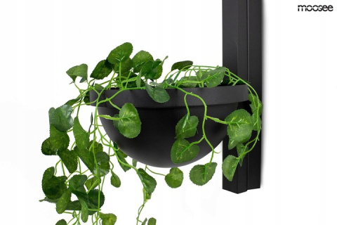 Moosee MOOSEE Kinkiet lampa ścienna LED PLANT WALL czarna metal klosz szklany biały na dole stelaża doniczka Moosee MOOSEE Kinkiet lampa ścienna LED PLANT WALL czarna metal klosz szklany biały na dole stelaża doniczka