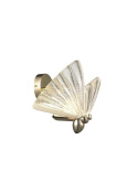 KINKIET LAMPA ŚCIENNA LED BUTTERFLY M złota aluminium transparentne skrzydła szkło kryształowe - MOTYL Moosee MOOSEE