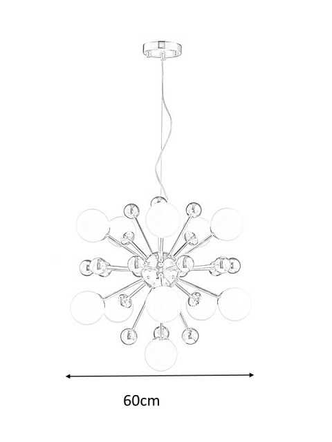 Moosee MOOSEE lampa wisząca AURELIA złota metalowa 11xG9 szklane klosze - kule mleczny Moosee MOOSEE lampa wisząca AURELIA złota metalowa 11xG9 szklane klosze - kule mleczny