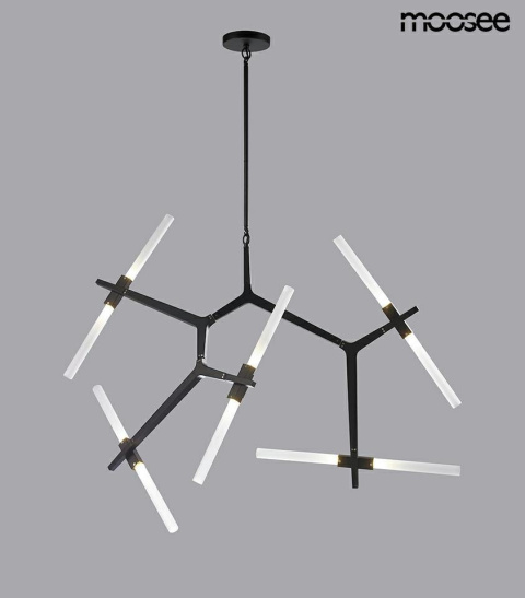 LAMPA WISZĄCA CANDELABR 10 metalowa CZARNA klosze SZKŁO MOŻNA REGULOWAĆ Moosee MOOSEE LAMPA WISZĄCA CANDELABR 10 metalowa CZARNA klosze SZKŁO MOŻNA REGULOWAĆ Moosee MOOSEE