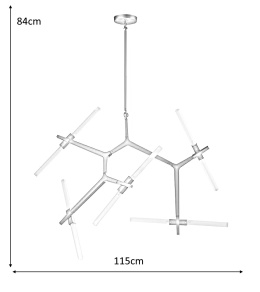 Moosee MOOSEE lampa wisząca CANDELABR 10 złota metal klosze szklane można regulować 10xG9