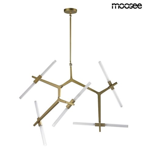 LAMPA WISZĄCA CANDELABR 10 ZŁOTA metal KLOSZE SZKLANE można regulować 10xG9 Moosee MOOSEE LAMPA WISZĄCA CANDELABR 10 ZŁOTA metal KLOSZE SZKLANE można regulować 10xG9 Moosee MOOSEE