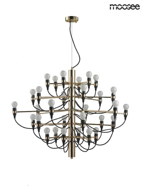Moosee MOOSEE lampa wisząca GINO 80 złota stal przewód i oprawki czarne 30xE14 Moosee MOOSEE lampa wisząca GINO 80 złota stal przewód i oprawki czarne 30xE14