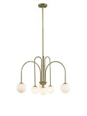 LAMPA WISZĄCA NERI Moosee MOOSEE ZŁOTA metalowa klosze SZKŁO MLECZNE w kształcie kuli 6xG9 LAMPA WISZĄCA NERI Moosee MOOSEE ZŁOTA metalowa klosze SZKŁO MLECZNE w kształcie kuli 6xG9