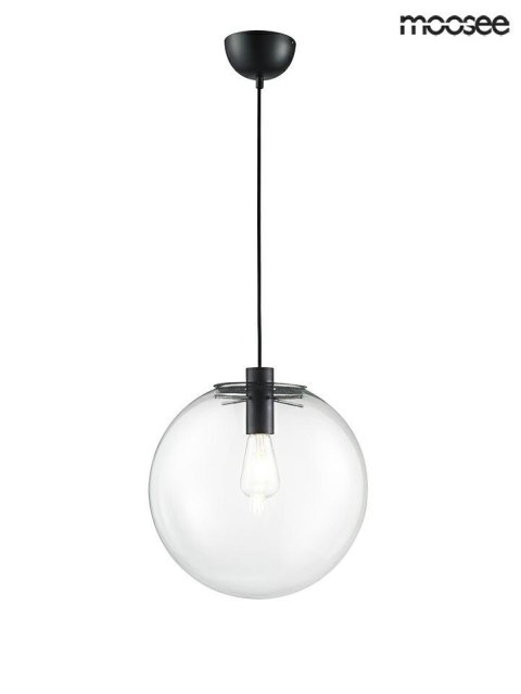 Moosee MOOSEE lampa wisząca SANDRA 30 czarna metal klosz w kształcie kuli wyykonano ze szkła transparentnego E27 Moosee MOOSEE lampa wisząca SANDRA 30 czarna metal klosz w kształcie kuli wyykonano ze szkła transparentnego E27