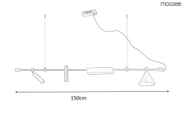 Moosee MOOSEE lampa wisząca LED TECHNICS czarna metal aluminium funkcjonalna i niepowtarzalna