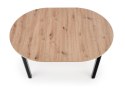 HALMAR stół RINGO okrągły kolor blat dąb artisan płyta meblowa okleinowana, nogi - czarny MDF okleinowany (102-142x102x76 cm) HALMAR stół RINGO okrągły kolor blat dąb artisan płyta meblowa okleinowana, nogi - czarny MDF okleinowany (102-142x102x76 cm)