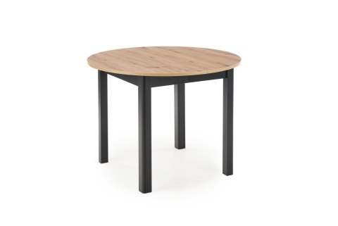 HALMAR stół RINGO okrągły kolor blat dąb artisan płyta meblowa okleinowana, nogi - czarny MDF okleinowany (102-142x102x76 cm) HALMAR stół RINGO okrągły kolor blat dąb artisan płyta meblowa okleinowana, nogi - czarny MDF okleinowany (102-142x102x76 cm)