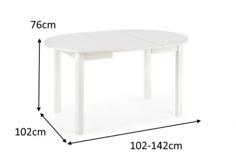 HALMAR stół RINGO okrągły kolor blat dąb artisan płyta meblowa okleinowana, nogi - czarny MDF okleinowany (102-142x102x76 cm) HALMAR stół RINGO okrągły kolor blat dąb artisan płyta meblowa okleinowana, nogi - czarny MDF okleinowany (102-142x102x76 cm)