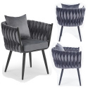 Halmar AVATAR 2 fotel wypoczynkowy popielaty/ czarny, materiał: tkanina - velvet / stal Halmar AVATAR 2 fotel wypoczynkowy popielaty/ czarny, materiał: tkanina - velvet / stal