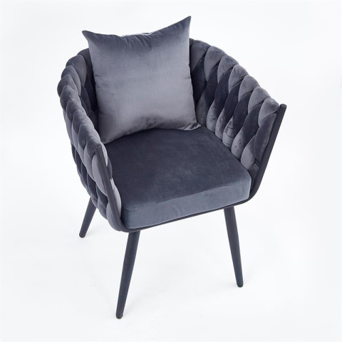 Halmar AVATAR 2 fotel wypoczynkowy popielaty/ czarny, materiał: tkanina - velvet / stal Halmar AVATAR 2 fotel wypoczynkowy popielaty/ czarny, materiał: tkanina - velvet / stal