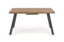 STÓŁ PROSTOKĄTNY ROZKŁADANY BERLIN 140-180 cm HALMAR blat MDF laminowany - ORZECH MIODOWY stelaż stal malowana - CZARNY STÓŁ PROSTOKĄTNY ROZKŁADANY BERLIN 140-180 cm HALMAR blat MDF laminowany - ORZECH MIODOWY stelaż stal malowana - CZARNY