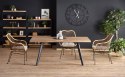 STÓŁ PROSTOKĄTNY ROZKŁADANY BERLIN 140-180 cm HALMAR blat MDF laminowany - ORZECH MIODOWY stelaż stal malowana - CZARNY STÓŁ PROSTOKĄTNY ROZKŁADANY BERLIN 140-180 cm HALMAR blat MDF laminowany - ORZECH MIODOWY stelaż stal malowana - CZARNY