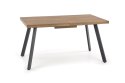 STÓŁ PROSTOKĄTNY ROZKŁADANY BERLIN 140-180 cm HALMAR blat MDF laminowany - ORZECH MIODOWY stelaż stal malowana - CZARNY STÓŁ PROSTOKĄTNY ROZKŁADANY BERLIN 140-180 cm HALMAR blat MDF laminowany - ORZECH MIODOWY stelaż stal malowana - CZARNY