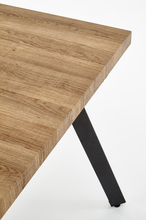 STÓŁ PROSTOKĄTNY ROZKŁADANY BERLIN 140-180 cm HALMAR blat MDF laminowany - ORZECH MIODOWY stelaż stal malowana - CZARNY STÓŁ PROSTOKĄTNY ROZKŁADANY BERLIN 140-180 cm HALMAR blat MDF laminowany - ORZECH MIODOWY stelaż stal malowana - CZARNY