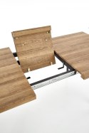 STÓŁ PROSTOKĄTNY ROZKŁADANY BERLIN 140-180 cm HALMAR blat MDF laminowany - ORZECH MIODOWY stelaż stal malowana - CZARNY STÓŁ PROSTOKĄTNY ROZKŁADANY BERLIN 140-180 cm HALMAR blat MDF laminowany - ORZECH MIODOWY stelaż stal malowana - CZARNY