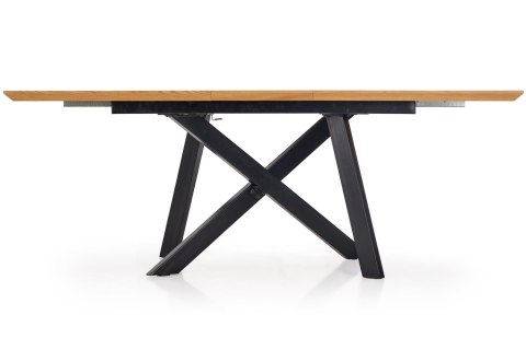 HALMAR stół CAPITAL 160-200 cm prostokątny rozkładany MDF okleinowany dąb złoty / czarny stal malowana proszkowo HALMAR stół CAPITAL 160-200 cm prostokątny rozkładany MDF okleinowany dąb złoty / czarny stal malowana proszkowo