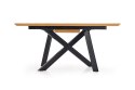 HALMAR stół CAPITAL 160-200 cm prostokątny rozkładany MDF okleinowany dąb złoty / czarny stal malowana proszkowo HALMAR stół CAPITAL 160-200 cm prostokątny rozkładany MDF okleinowany dąb złoty / czarny stal malowana proszkowo