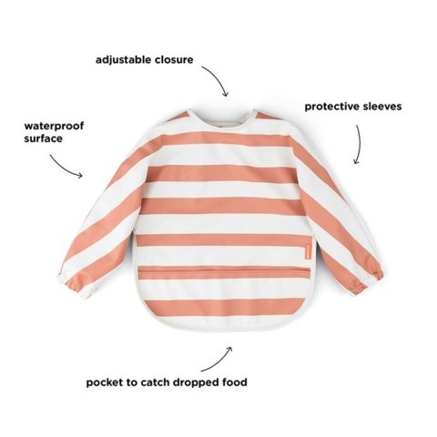 Done by Deer Done by Deer Śliniak z Rękawami Stripes Papaya Done by Deer Done by Deer Śliniak z Rękawami Stripes Papaya