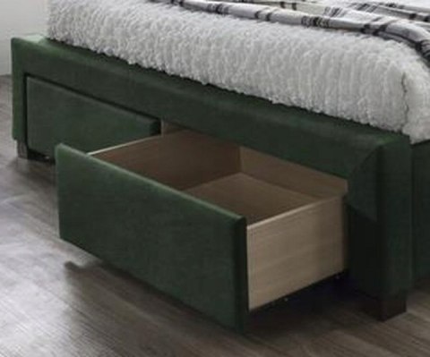 Halmar łóżko MODENA 3 z szufladami 160x200 tapicerowane ciemny zielony velvet z zagłówkiem ze stelażem Halmar łóżko MODENA 3 z szufladami 160x200 tapicerowane ciemny zielony velvet z zagłówkiem ze stelażem